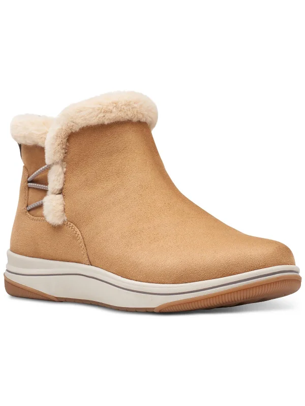 Trendy ankle boots for fall-Breeze Fur Boot Womens Pull On Ankle Ankle Boots