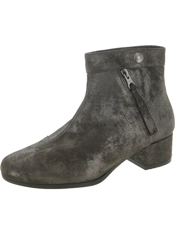 Affordable wedge heels for women-Freida Womens Leather Distressed Booties