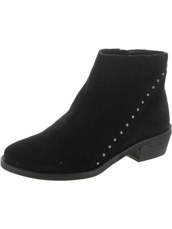 Stylish combat boots for women-Irven Womens Suede Studded Ankle Boots