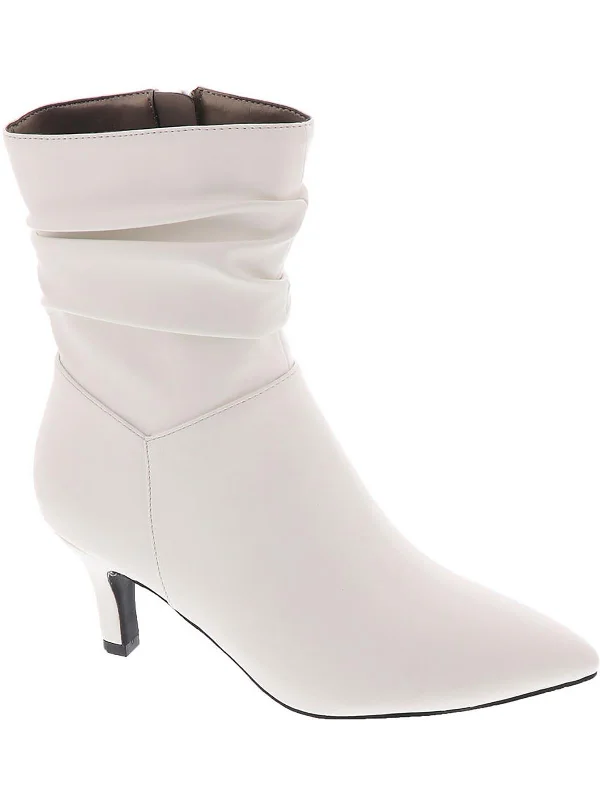 Casual white sandals for summer-Morgan Womens Faux Leather Ankle Booties