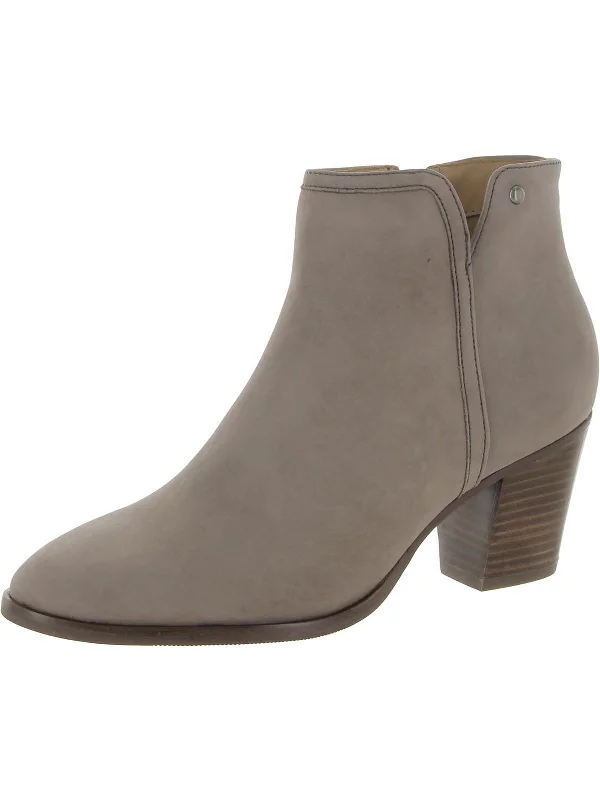 Trendy chunky heels for women-St. James Womens Leather Ankle Booties