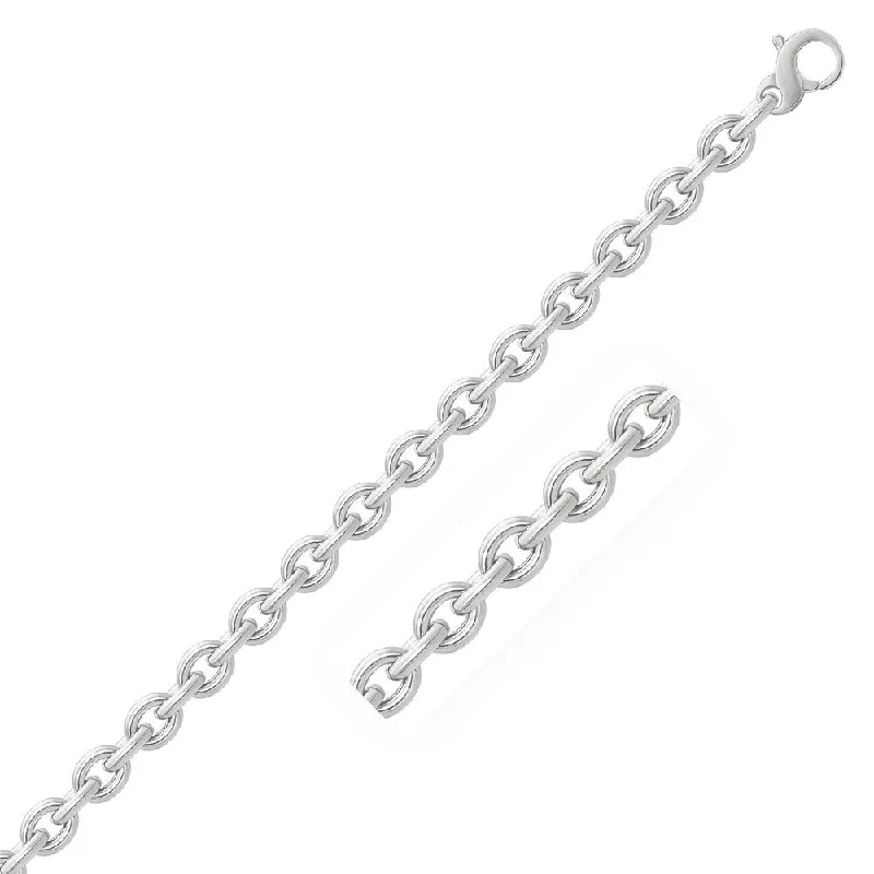 Stylish silver cuffs for women-14k White Gold Polished Cable Motif Bracelet