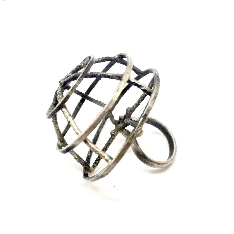 Affordable crystal bracelets-Bird Cage Ring