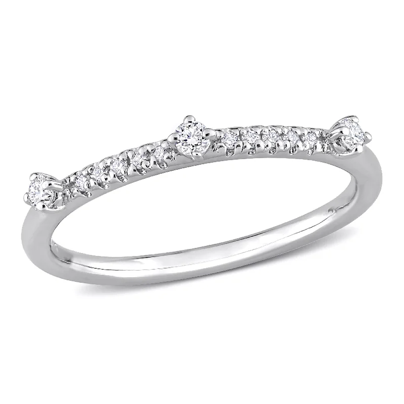 Chic minimalist necklaces in silver-Created Forever 1/7ct TW Lab-Grown Diamond Semi-Eternity Ring in Platinum Silver