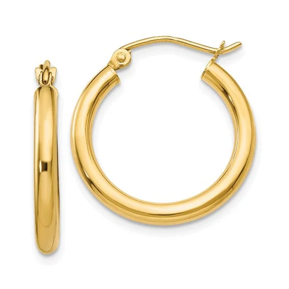 Elegant silver bangles for women-14k Yellow Gold Hoop Earrings