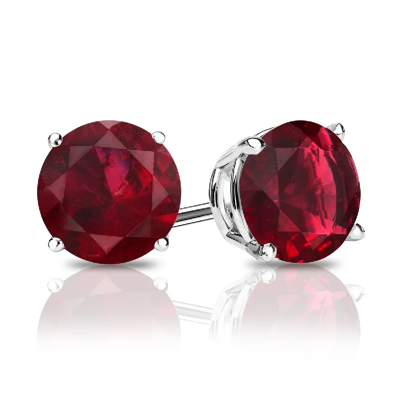 Luxury sapphire earrings for women-Auriya 14k Gold 1/4ctw Red Ruby Gemstone Stud Earrings