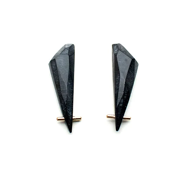 Luxury diamond rings for engagement-Black Gold Talon Earrings - XL