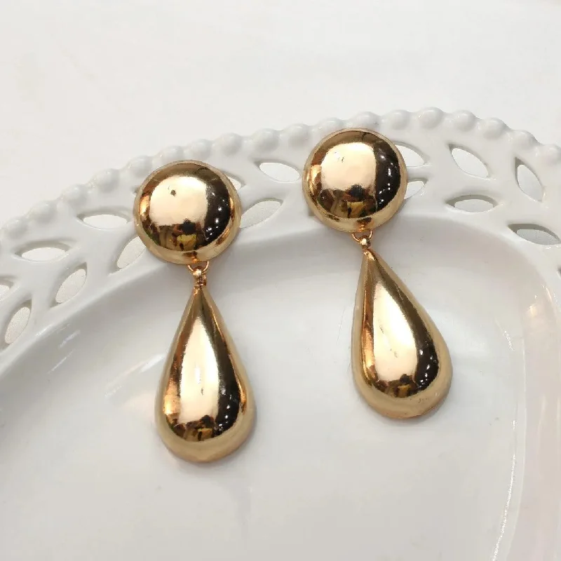 Stylish drop earrings for evening-TFC Bold Drop 24K Gold Plated Dangler Earrings