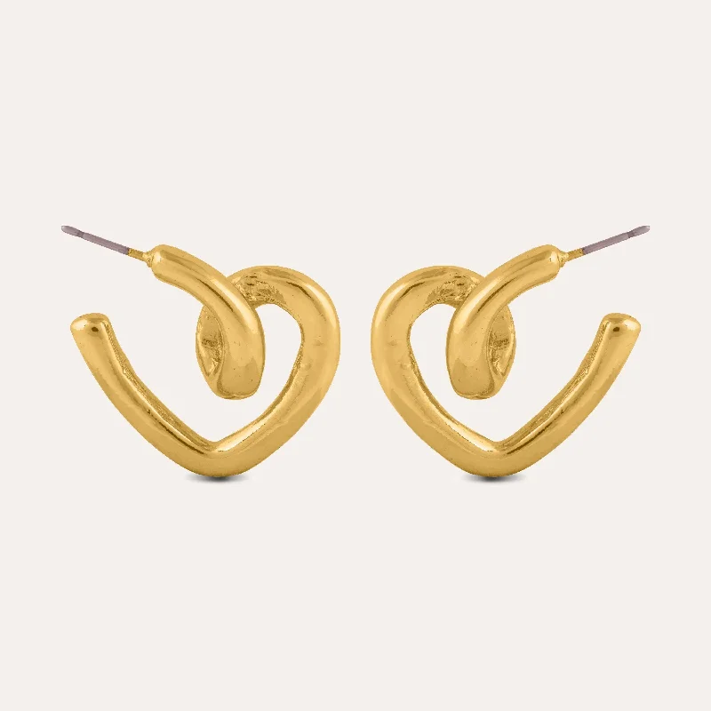 Designer amethyst earrings on sale-TFC Heartwink Gold Plated Hoop Earrings