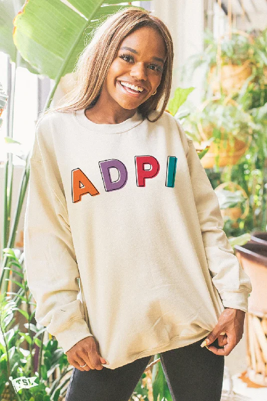 Stylish knit dresses for winter-Alpha Delta Pi Stencil Crewneck