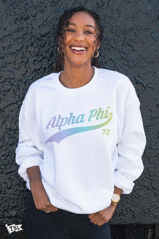 Soft fleece jackets for women-Alpha Phi Fenway Crewneck