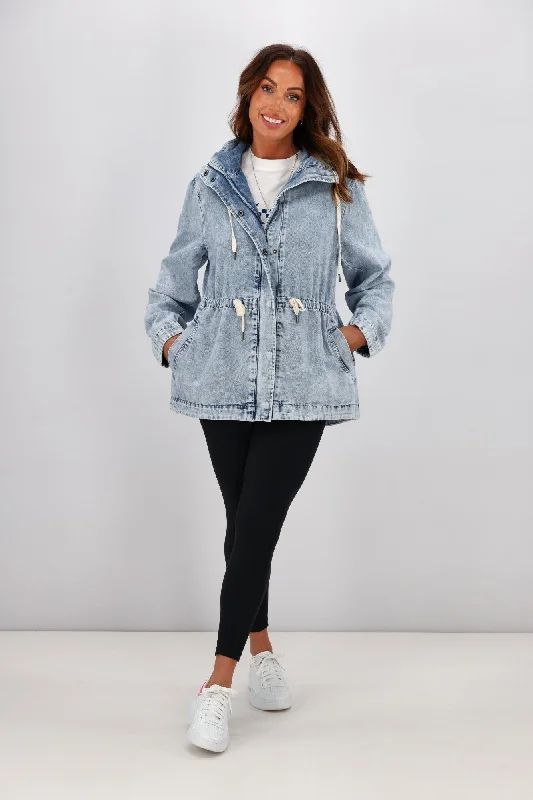 Trendy high-waisted jeans for women-Foxwood Kingston Anorak Light Blue