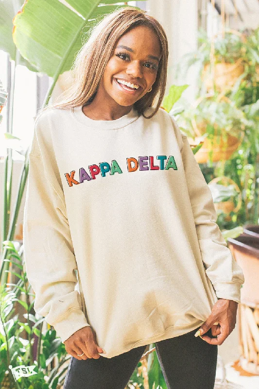 Elegant silk dresses for women-Kappa Delta Stencil Crewneck