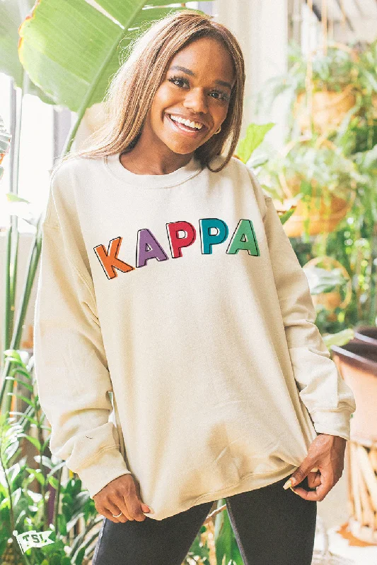 Designer jumpsuits under 100-Kappa Kappa Gamma Stencil Crewneck