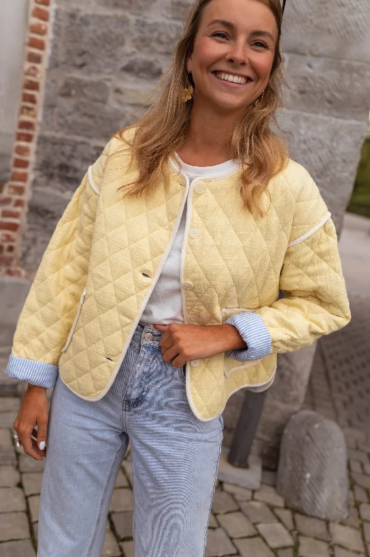 Casual t-shirts for women-Light Yellow Milaya Jacket