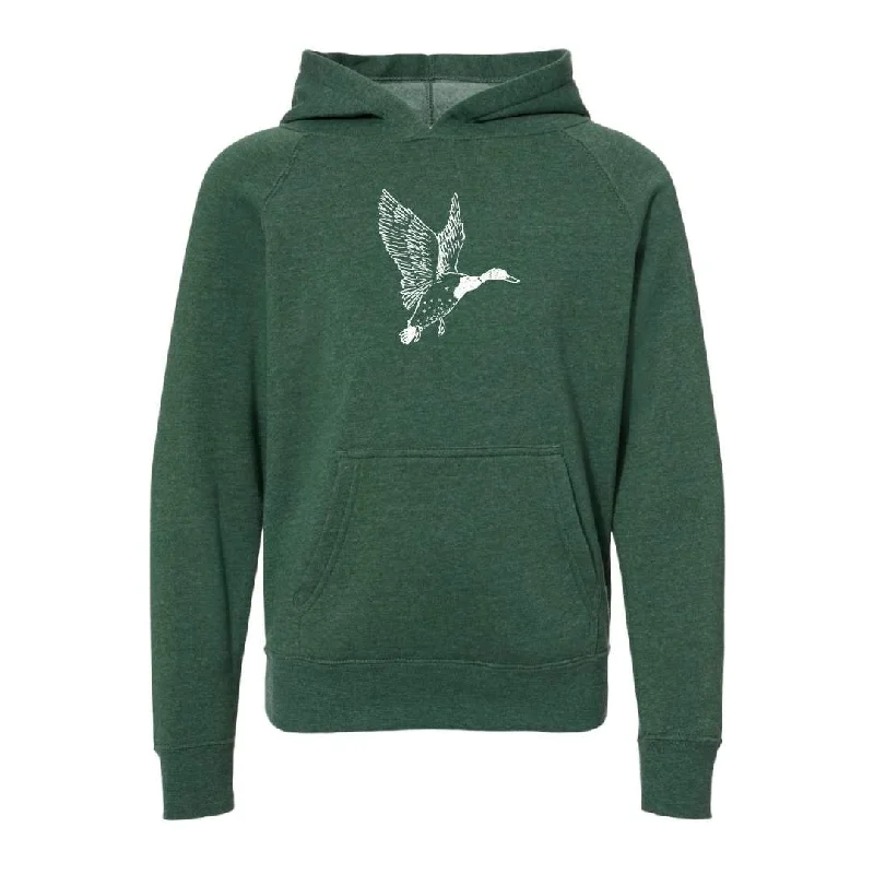 Soft cotton pajamas for women-Mallard Duck Hooded Sweatshirt