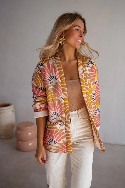 Chic high-waisted shorts-Patterned Mirabelle Jacket