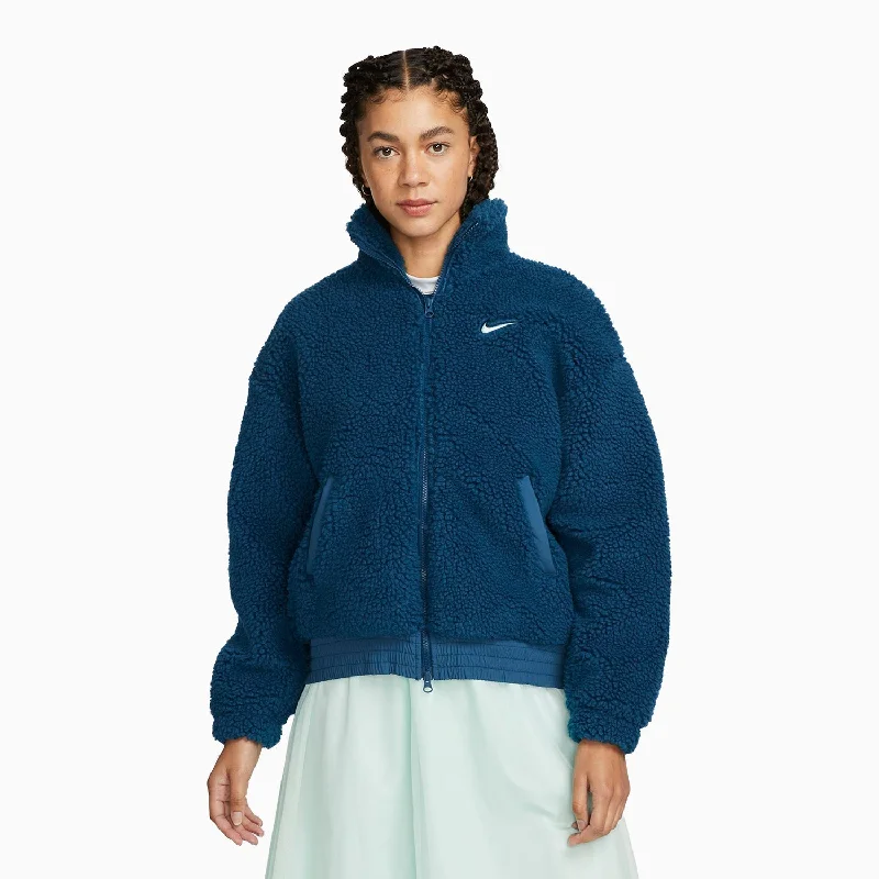 Trendy cropped hoodies for teens-Women's Nike Sportswear Swoosh Plush Jacket