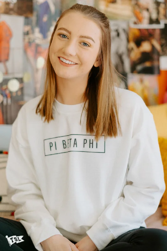 Soft cotton dresses for spring-Pi Beta Phi Blocked Crewneck