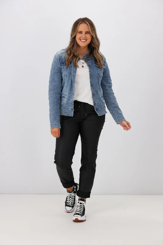 Stylish jumpsuits for casual outings-Threadz Maggie Denim Jacket Denim