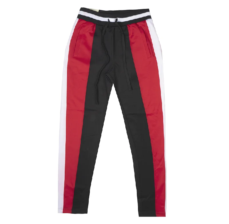 Designer sundresses under 50-WOMEN'S AMERICAN BAZI TRACK PANTS RED/BLK - RJJ-7002