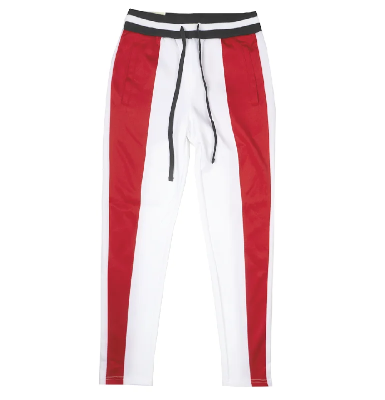 Affordable leather jackets for women-WOMEN'S AMERICAN BAZI TRACK PANTS RED/WHT - RJJ-7002