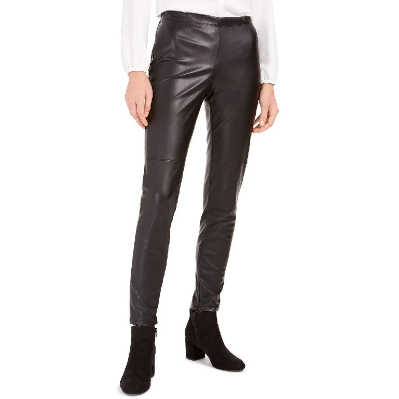 Luxury wool coats for women-Bar III Women's Faux-Leather Skinny Pants Black Size Small - S