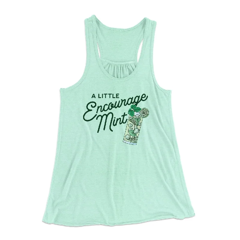 Vintage floral tops for spring-A Little Encourage-Mint Women's Flowey Tank Top