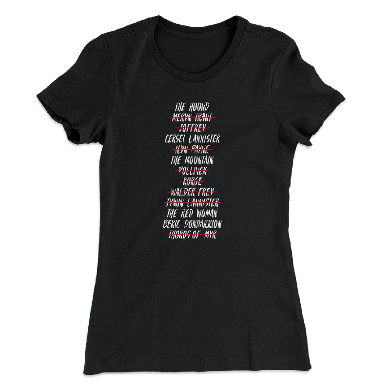 Vintage denim shirts for women-Arya's Kill List Women's T-Shirt