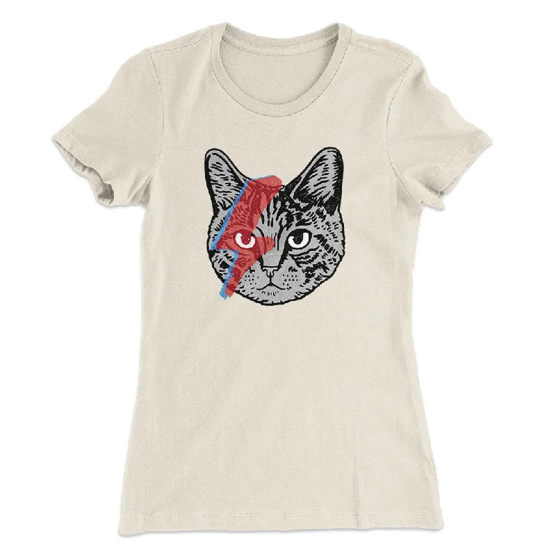 Stylish trench coats for women-Bowie Cat Women's T-Shirt