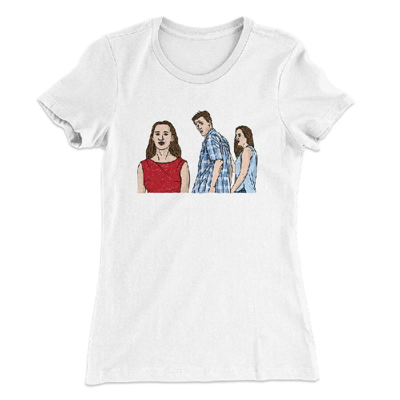 Designer jumpsuits under 100-Distracted Boyfriend Meme Funny Women's T-Shirt