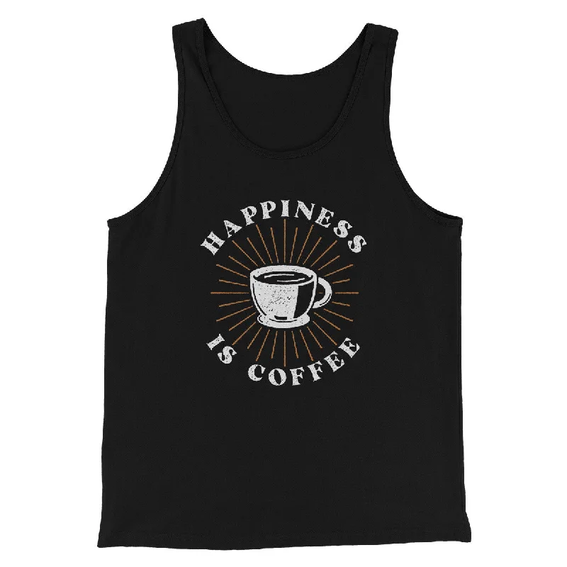 Affordable leather jackets for women-Happiness Is Coffee Men/Unisex Tank Top