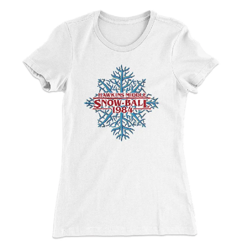 Casual joggers for women-Hawkins Middle Snow Ball Women's T-Shirt