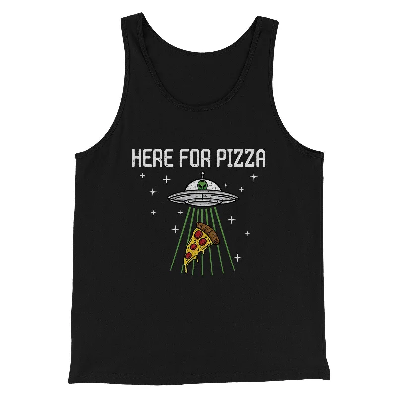 Affordable jumpsuits for women-Here For The Pizza Men/Unisex Tank Top