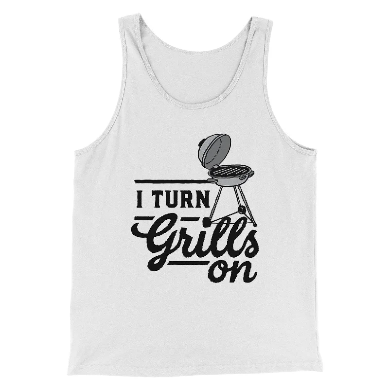 Trendy oversized shirts for women-I Turn Grills On Men/Unisex Tank Top