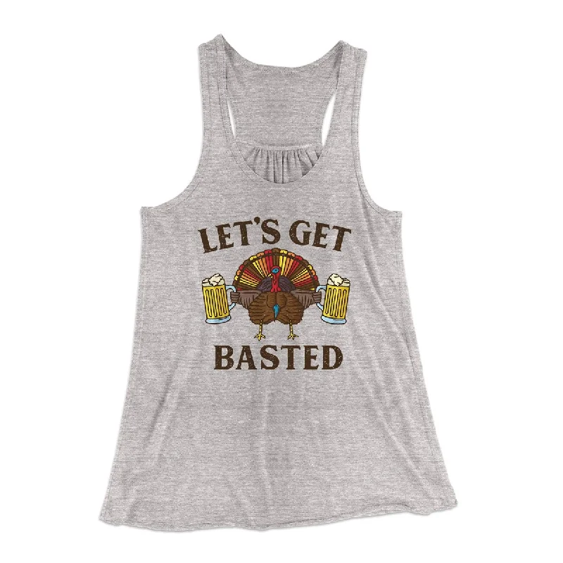 Elegant lace skirts for parties-Let's Get Basted Funny Thanksgiving Women's Flowey Tank Top