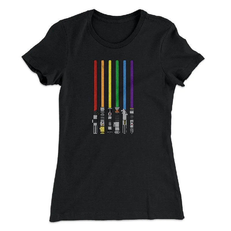 Elegant evening gowns under 100-Lightsaber Color Rainbow Women's T-Shirt