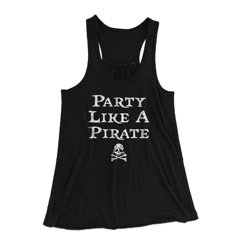 Trendy puffer jackets for winter-Party Like A Pirate Women's Flowey Racerback Tank Top