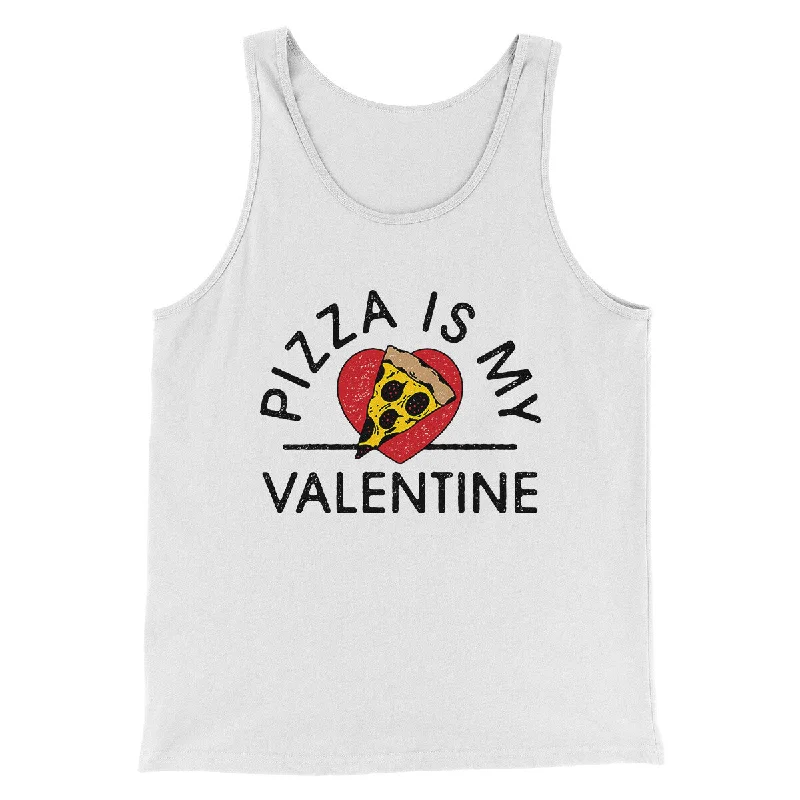 Soft fleece jackets for women-Pizza Is My Valentine Men/Unisex Tank Top