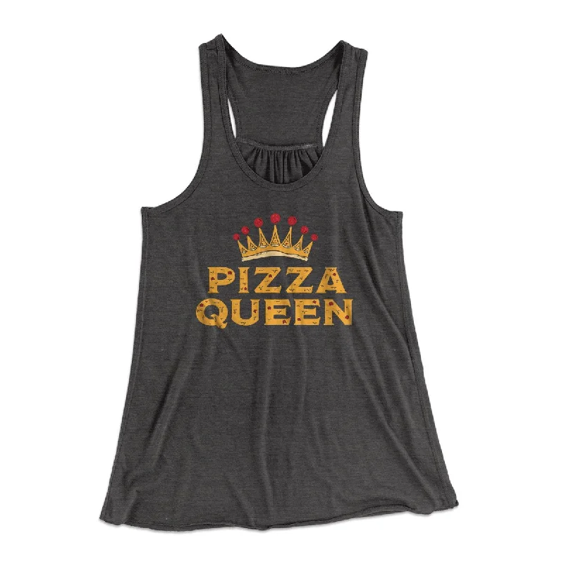 Comfortable leggings for workouts-Pizza Queen Funny Women's Flowey Tank Top