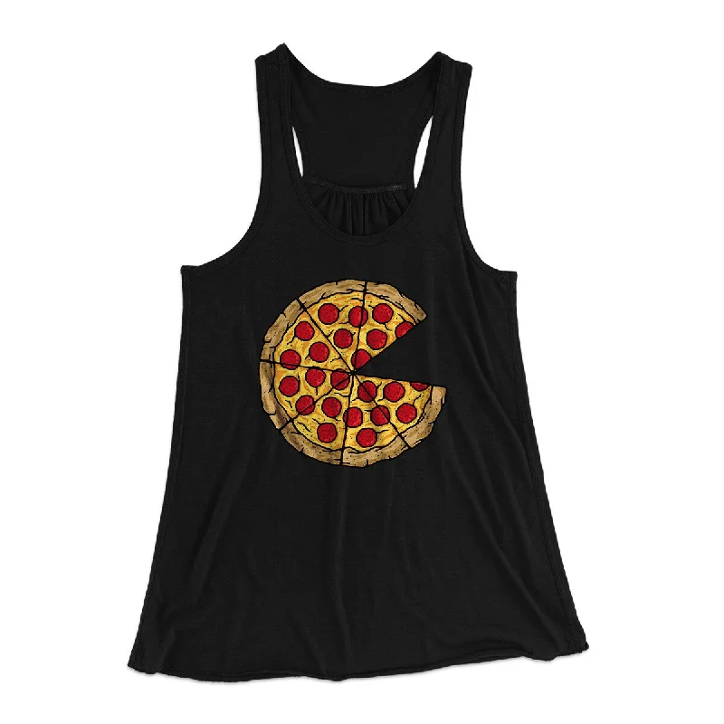 Soft cotton dresses for spring-Pizza Slice Couple's Shirt Women's Flowey Racerback Tank Top