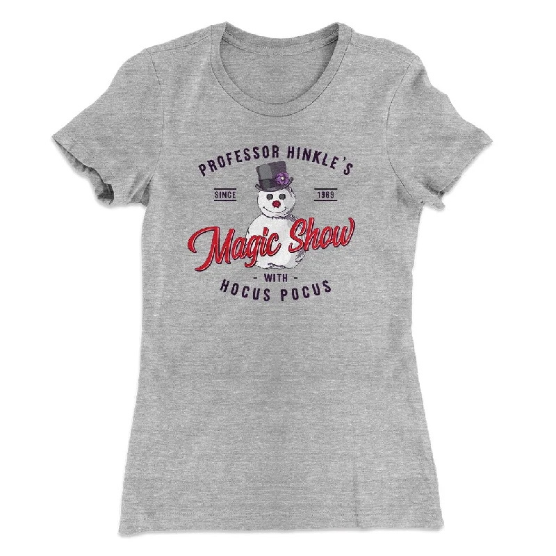 Elegant evening tops with lace-Professor Hinkle's Magic Show Women's T-Shirt