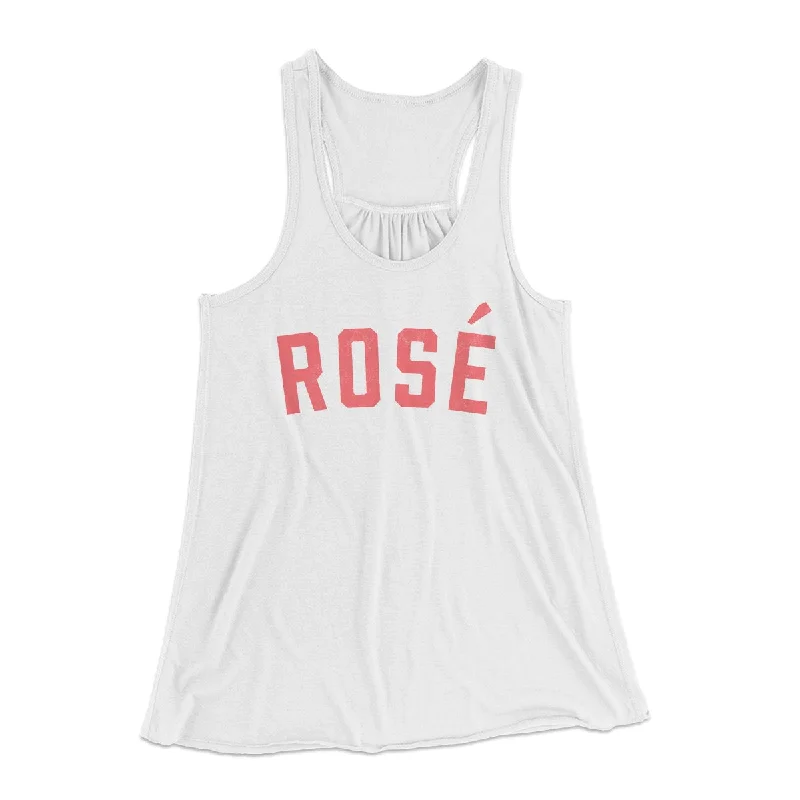 Casual ripped jeans for women-Rosé Women's Flowey Tank Top