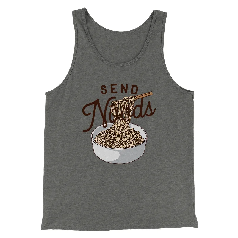 Trendy puffer jackets for winter-Send Noods Funny Men/Unisex Tank Top