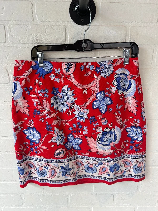 Vintage floral tops for spring-Skirt Mini & Short By Talbots In Blue & Red, Size: 10p