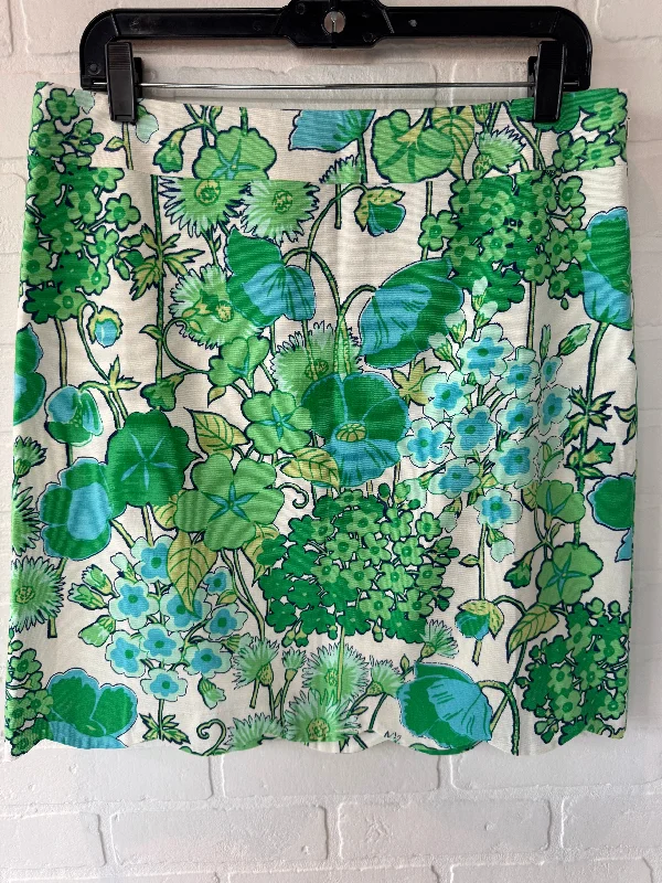 Vintage sundresses with sleeves-Skirt Mini & Short By Talbots In Green & White, Size: 10p