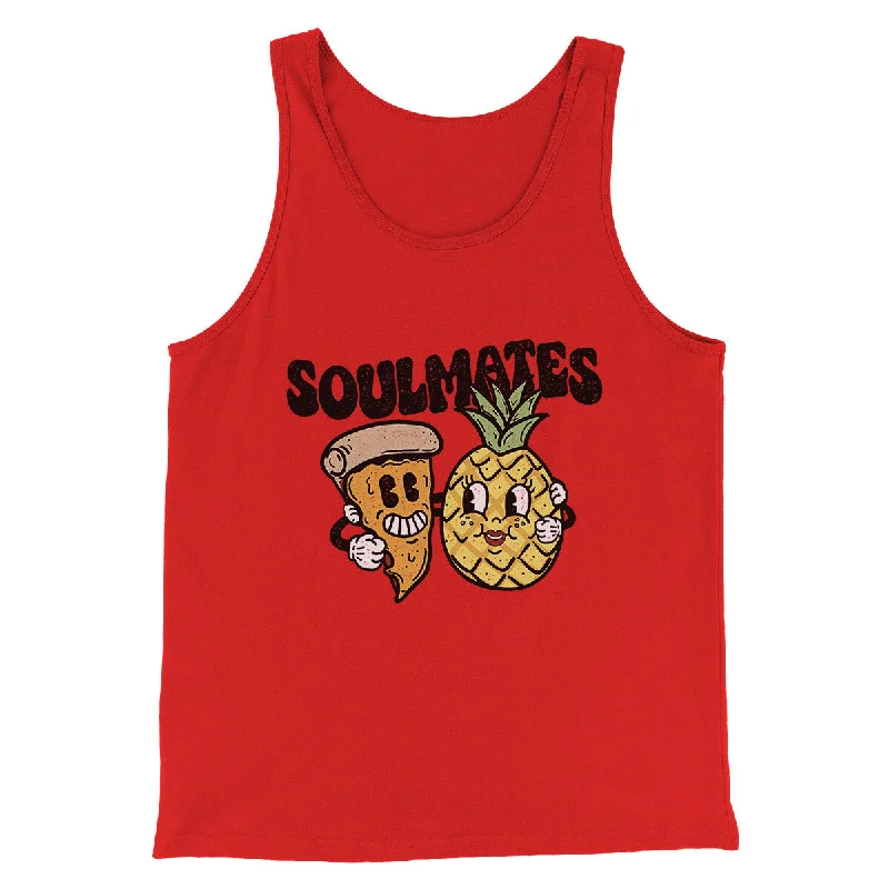 Luxury cocktail dresses with pearls-Soulmates Pineapple & Pizza Men/Unisex Tank Top