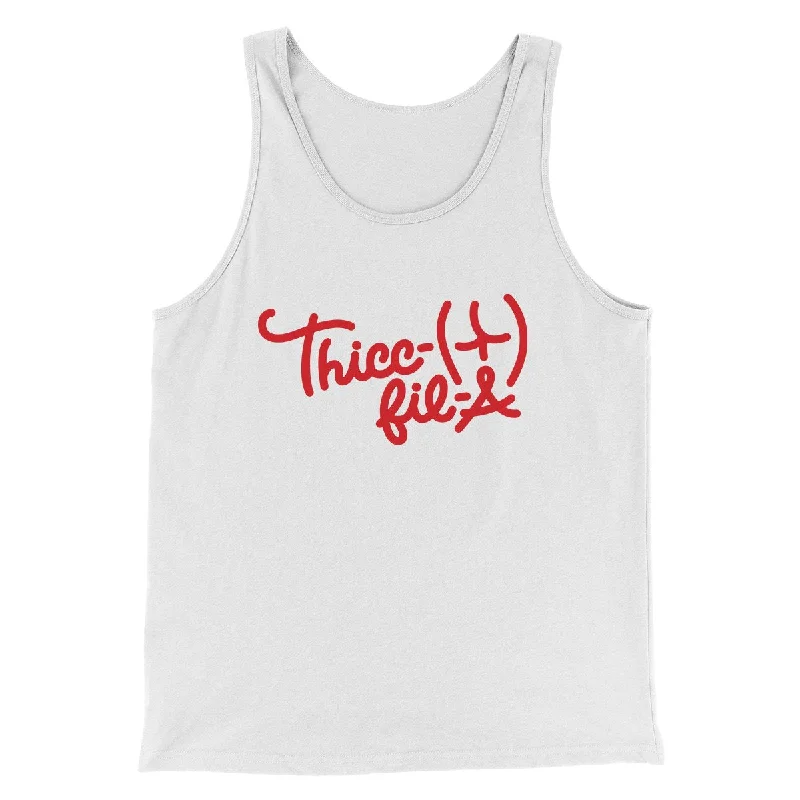 Designer cocktail dresses on sale-Thicc-Fil-A Funny Men/Unisex Tank Top