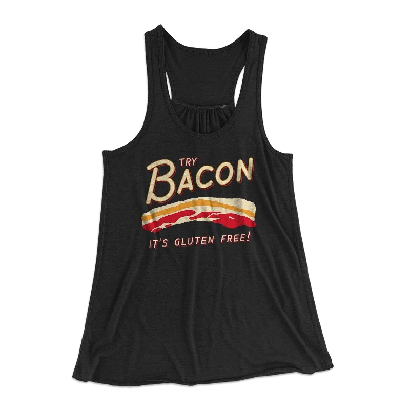 Casual t-shirts for women-Try Bacon Women's Flowey Tank Top