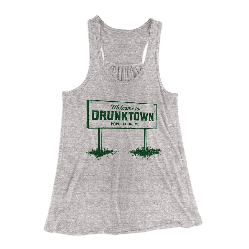 Elegant evening tops with lace-Welcome to Drunktown Women's Flowey Tank Top